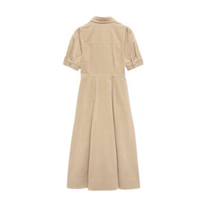 Mint Velvet Neutral Corduroy Belted Midi Dress